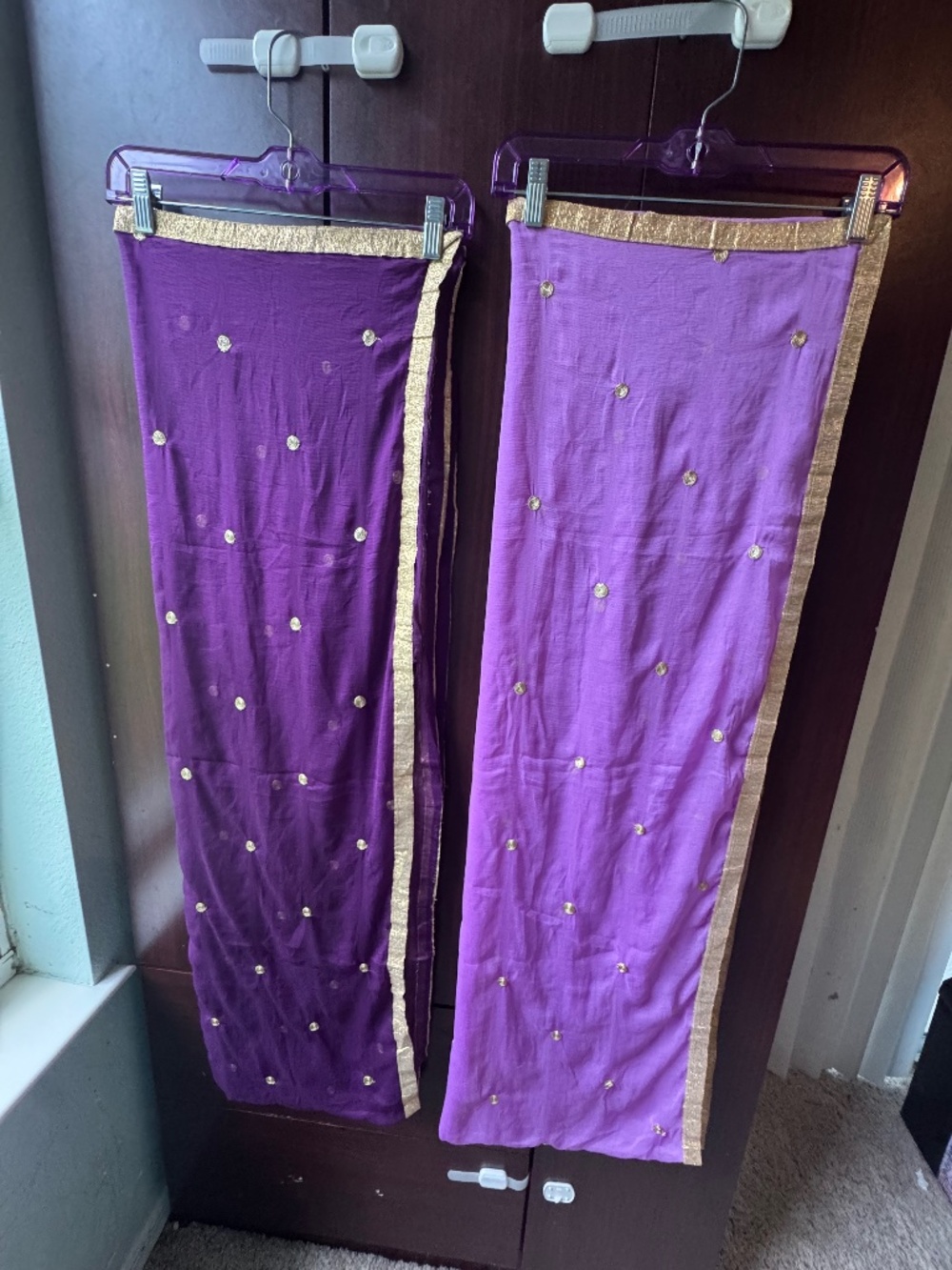 4 dupatta purple/coral